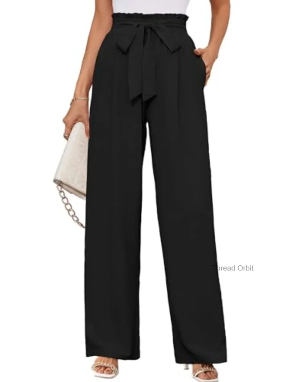 Wide Leg Lounge Pants High Waisted Lightweight Casual Trousers with Pockets